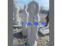 寺廟裝飾漢白玉三面觀音菩薩雕塑，