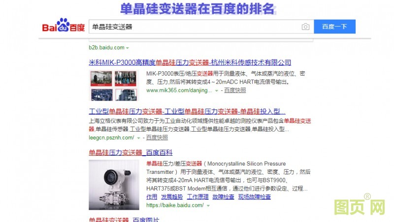單晶硅變送器在百度的排名