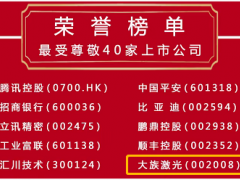 滄桑巨變 砥礪前行  大族激光入選深圳“最受尊敬40家上市公司”