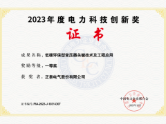 正泰電氣斬獲新榮譽：電力科技創新一等獎
